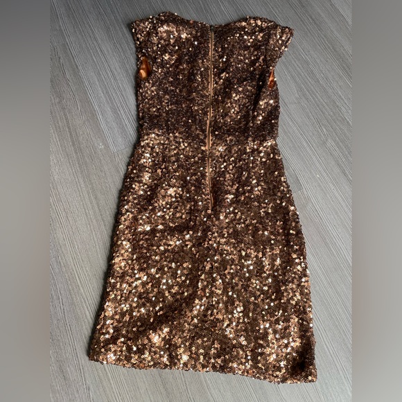 BNWOT French Connection for the Holidays! Beautiful Copper Sequin Dress, 4. - Picture 4 of 9